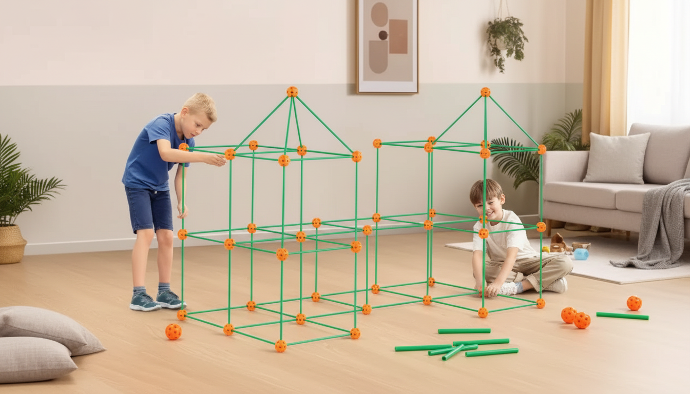 Glow Fort Kit (140 pcs): STEM Blanket Tent for Kids 4+